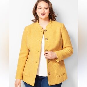Talbots wool Diamond Weave Jacket yellow